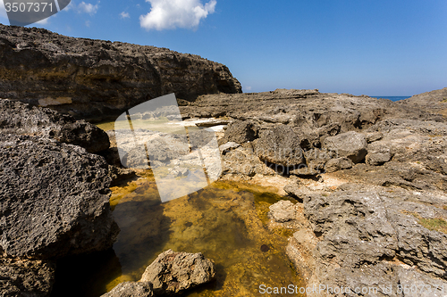 Image of rock formation coastline at Nusa Penida island