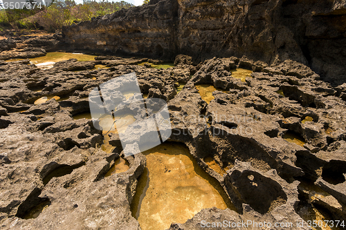 Image of rock formation coastline at Nusa Penida island