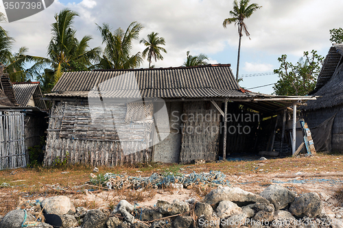 Image of indonesian house - shack on beach