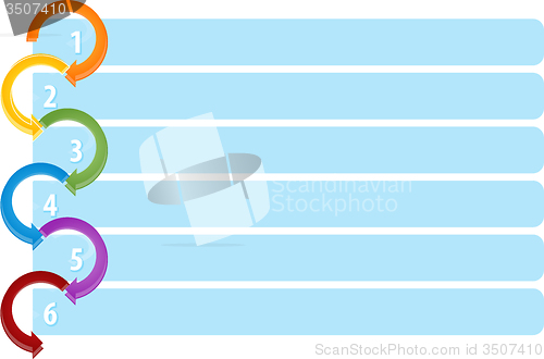 Image of Cycle List Six blank business diagram illustration