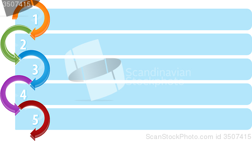 Image of Cycle List Five blank business diagram illustration