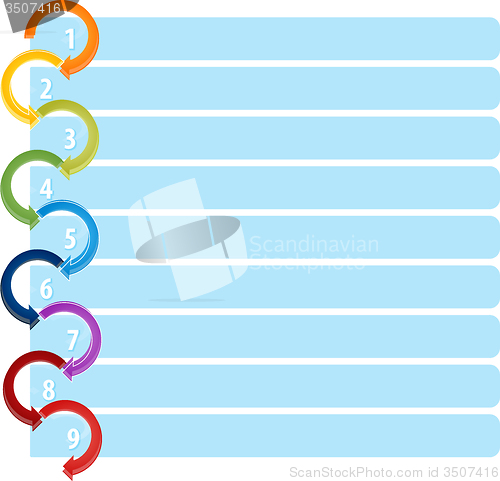 Image of Cycle List Nine blank business diagram illustration