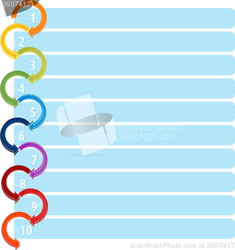 Image of Cycle List Ten blank business diagram illustration