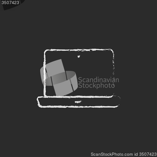 Image of Laptop icon drawn in chalk.