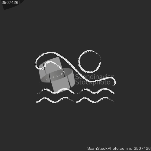 Image of Swimmer icon drawn in chalk.