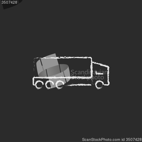 Image of Delivery truck icon drawn in chalk.