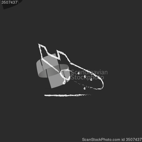 Image of Landing aircraft icon drawn in chalk.