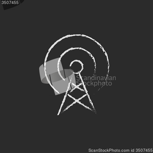 Image of Antenna icon drawn in chalk.