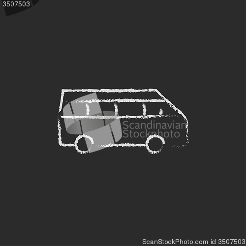 Image of Minibus icon drawn in chalk.
