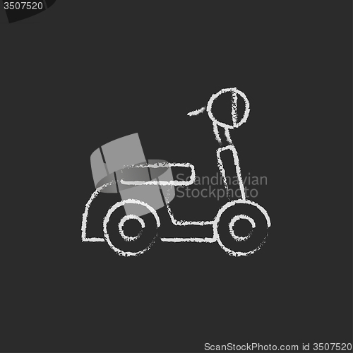 Image of Scooter icon drawn in chalk.