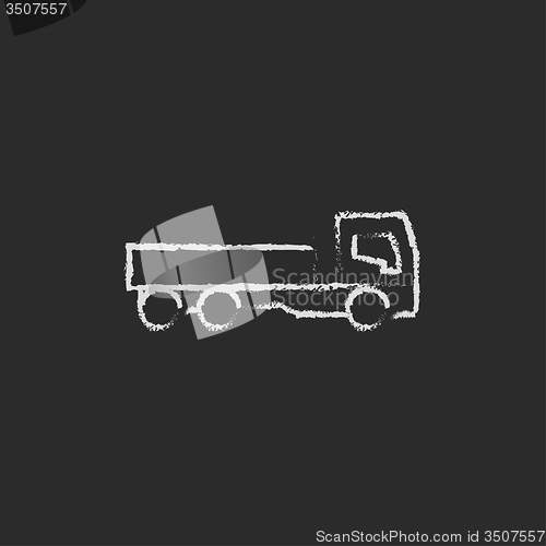 Image of Dump truck icon drawn in chalk.