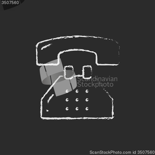 Image of Telephone icon drawn in chalk.