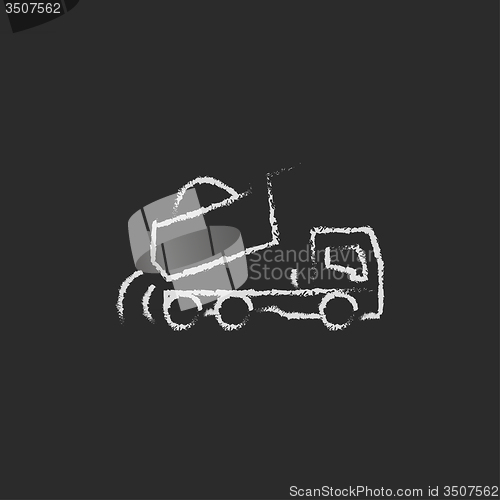 Image of Dump truck icon drawn in chalk.