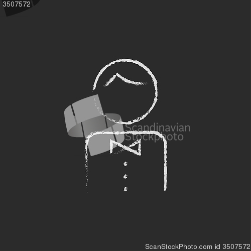 Image of Waiter icon drawn in chalk.