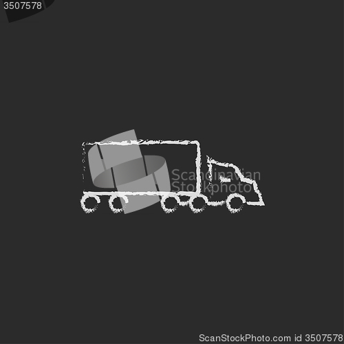 Image of Delivery truck icon drawn in chalk.