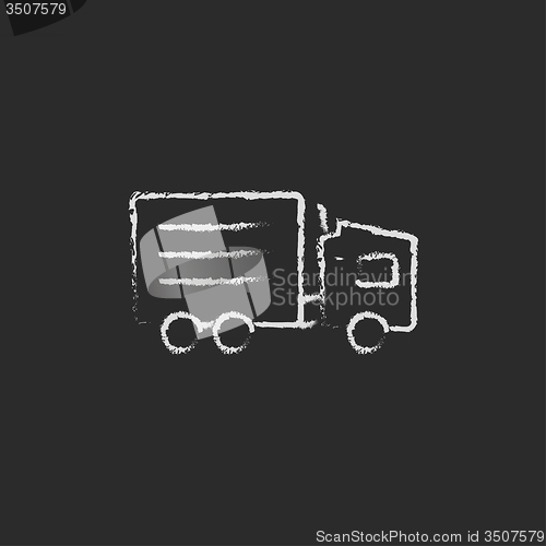 Image of Delivery truck icon drawn in chalk.