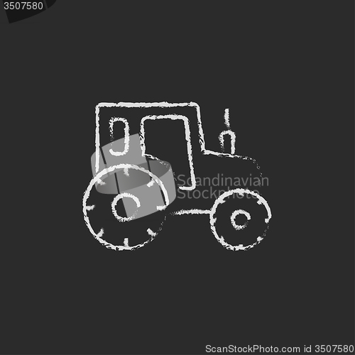 Image of Tractor icon drawn in chalk.