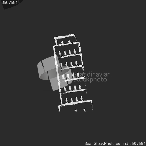 Image of Leaning Tower of Pisa icon drawn in chalk.