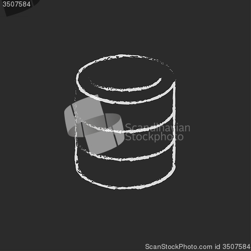 Image of Computer server icon drawn in chalk.