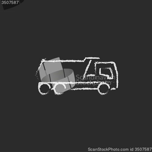 Image of Dump truck icon drawn in chalk.