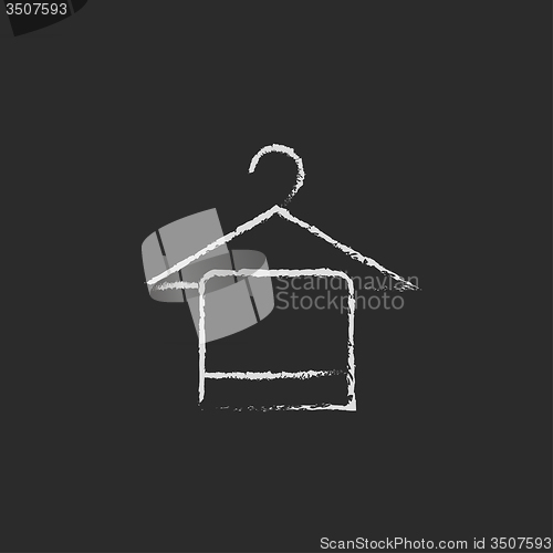 Image of Towel on hanger icon drawn in chalk.