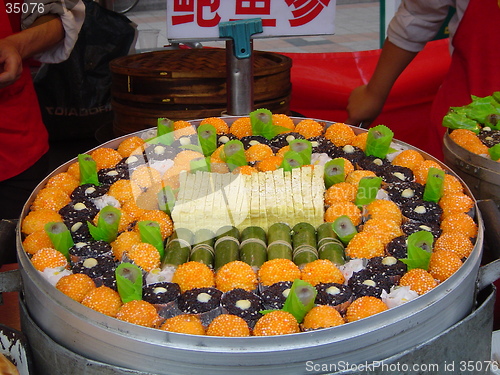 Image of Chinese food in market