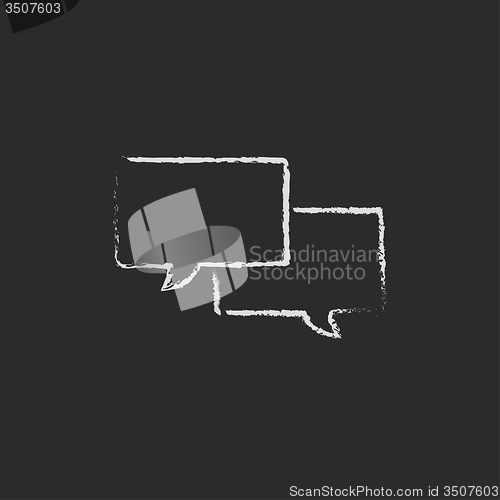 Image of Speech square icon drawn in chalk.