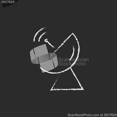 Image of Radar satellite dish icon drawn in chalk.