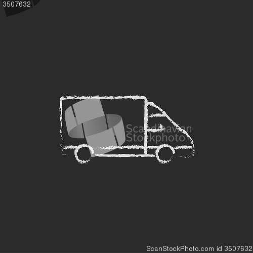 Image of Delivery truck icon drawn in chalk.