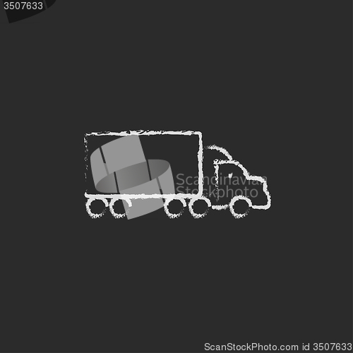 Image of Delivery truck icon drawn in chalk.