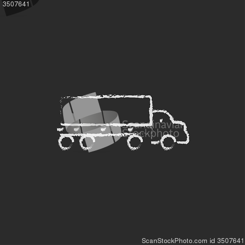 Image of Delivery truck icon drawn in chalk.