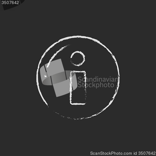 Image of Information sign icon drawn in chalk.