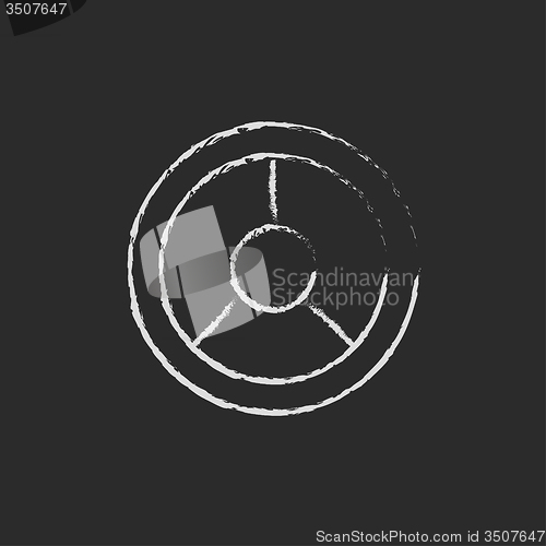 Image of Steering wheel icon drawn in chalk.