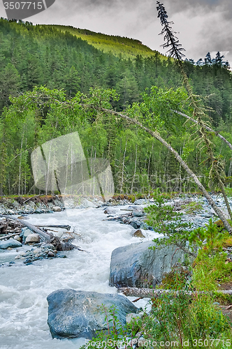 Image of Mountain Altai. The river Akkem. Russia