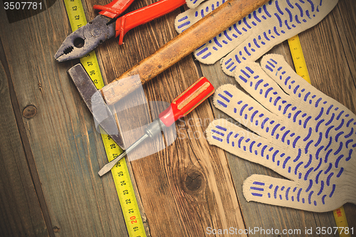 Image of set of old locksmith tools