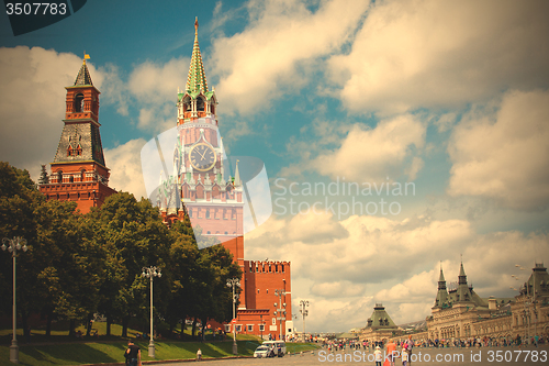 Image of Moscow, Russia, summer cityscape of Red Square and the Spassky T