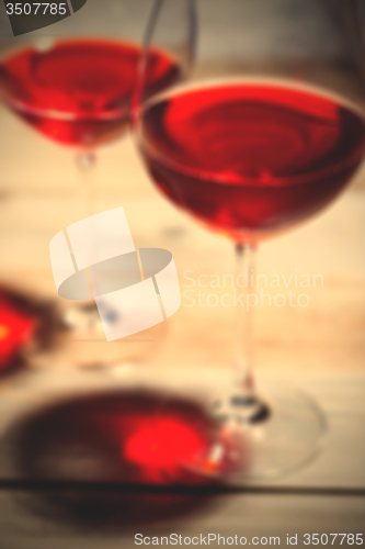 Image of bad red wine in two goblets