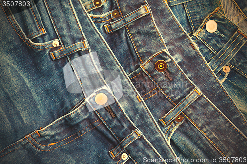 Image of blue jeans in the store shelf