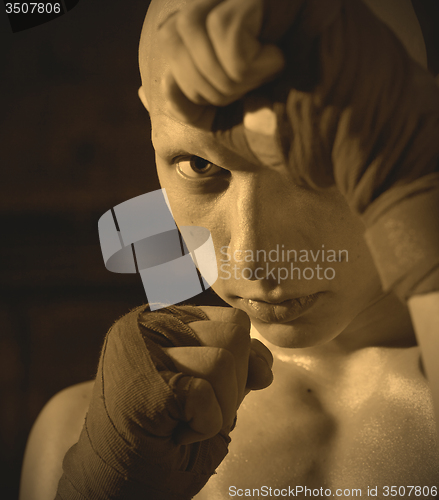 Image of portrait of a kickboxer