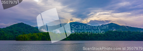 Image of panoramic landscapes and beautiful nature at lake santeetlah nor