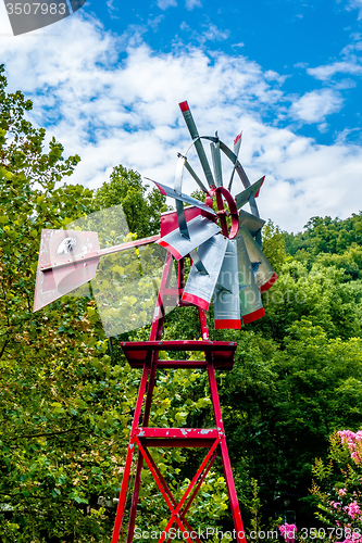 Image of Old antique Aermotor windmill used to pump water