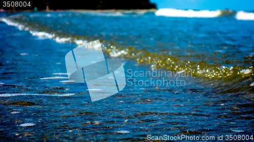 Image of water foam waves ocean sunny day light