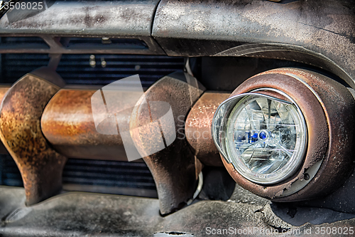 Image of details of old rusty auto 