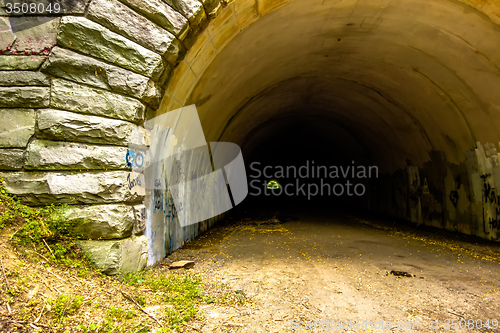 Image of tunnel to road to nowhere at lakeshore trailhead near lake fonta