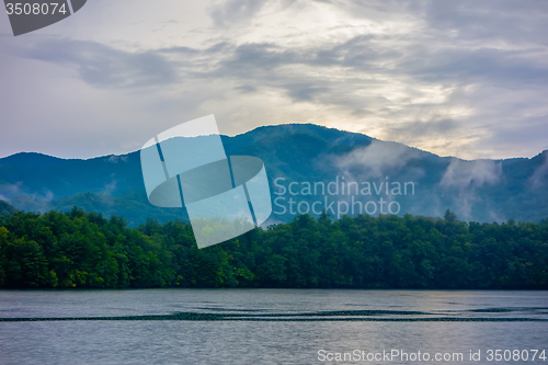Image of panoramic landscapes and beautiful nature at lake santeetlah nor