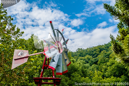 Image of Old antique Aermotor windmill used to pump water