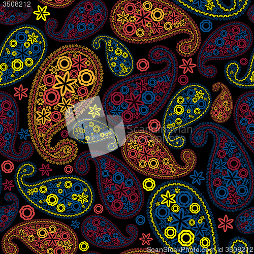 Image of Multicolor Seamless Paisley Pattern