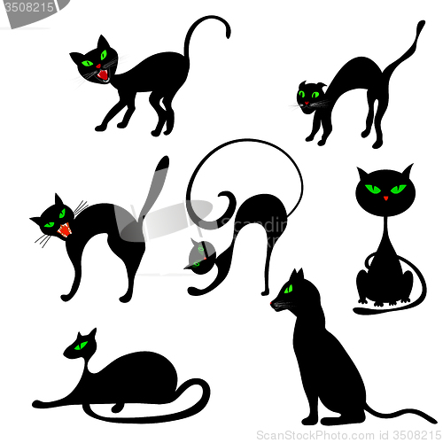 Image of Cats in Different Poses Set