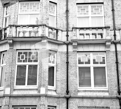 Image of in europe london old red brick wall and      historical window