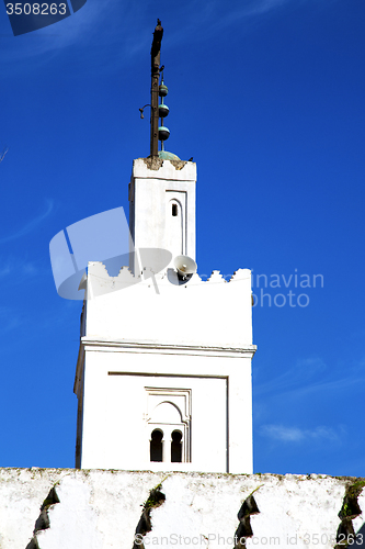 Image of  muslim the history  symbol  in   minaret religion and  blue    